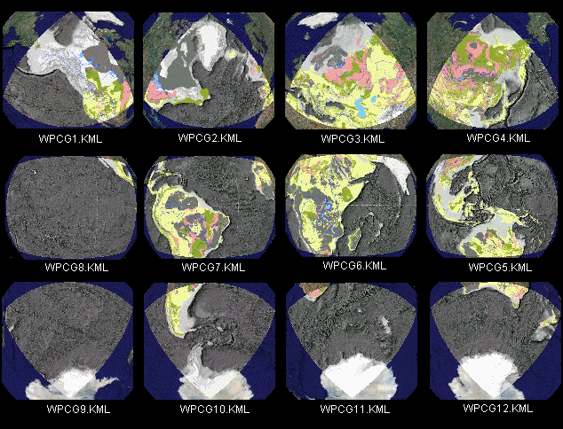 World Continental Geology by Era and Sea-Floor Physiography
