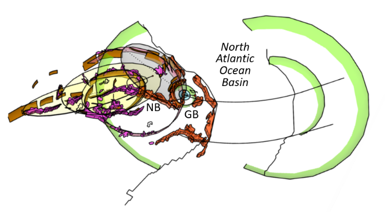 New Brunswick and Grand Banks astroblemes